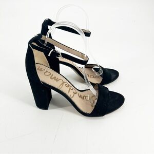 Sam Edelman Yaro Black Suede Ankle Strap Block Heels 9.5